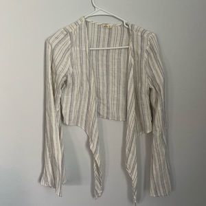 Hollister Blue White Striped TieUp Crop Top Size-S